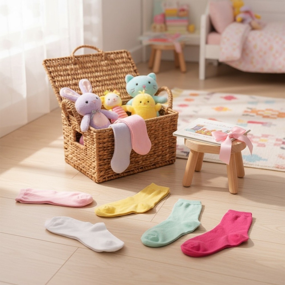 Girls Pastel Super Soft Moisture Wicking Anti-Slip Elastic Crew Socks 5-9 YO 6pk - Picture 2 of 7